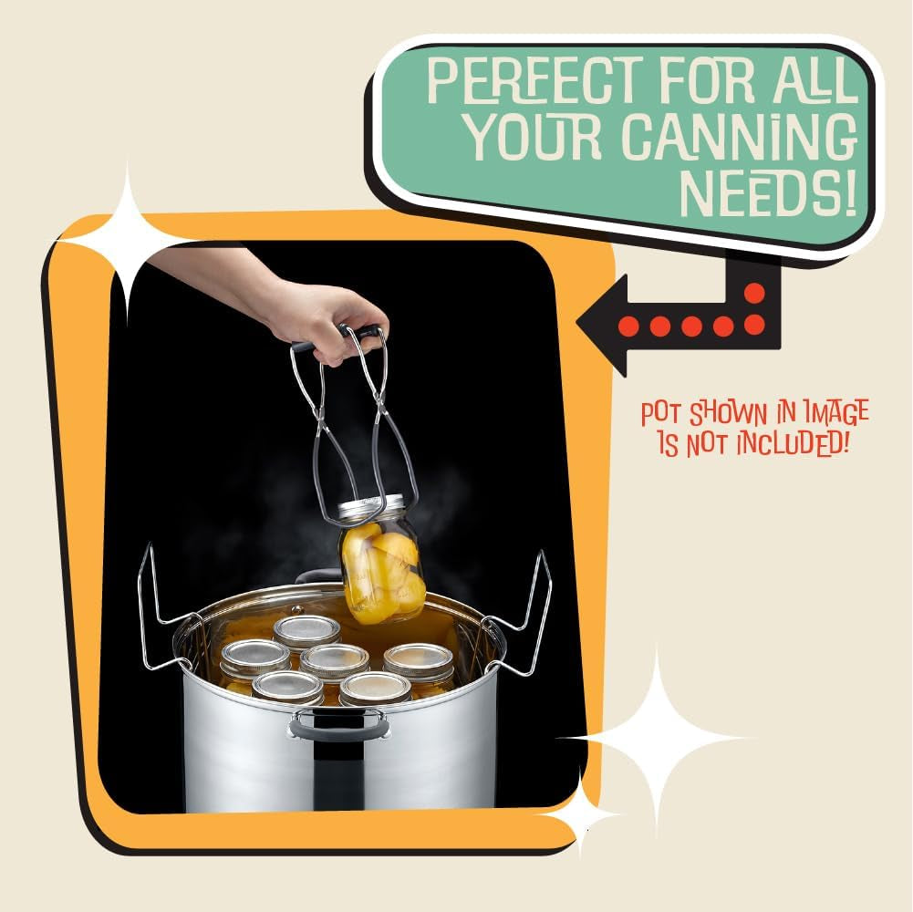 7 Pieces Premium Stainless Steel Canning Set Starter Kit W/ Rack. No Rust, Extra Stability. BULK PACKS (Canning Set)