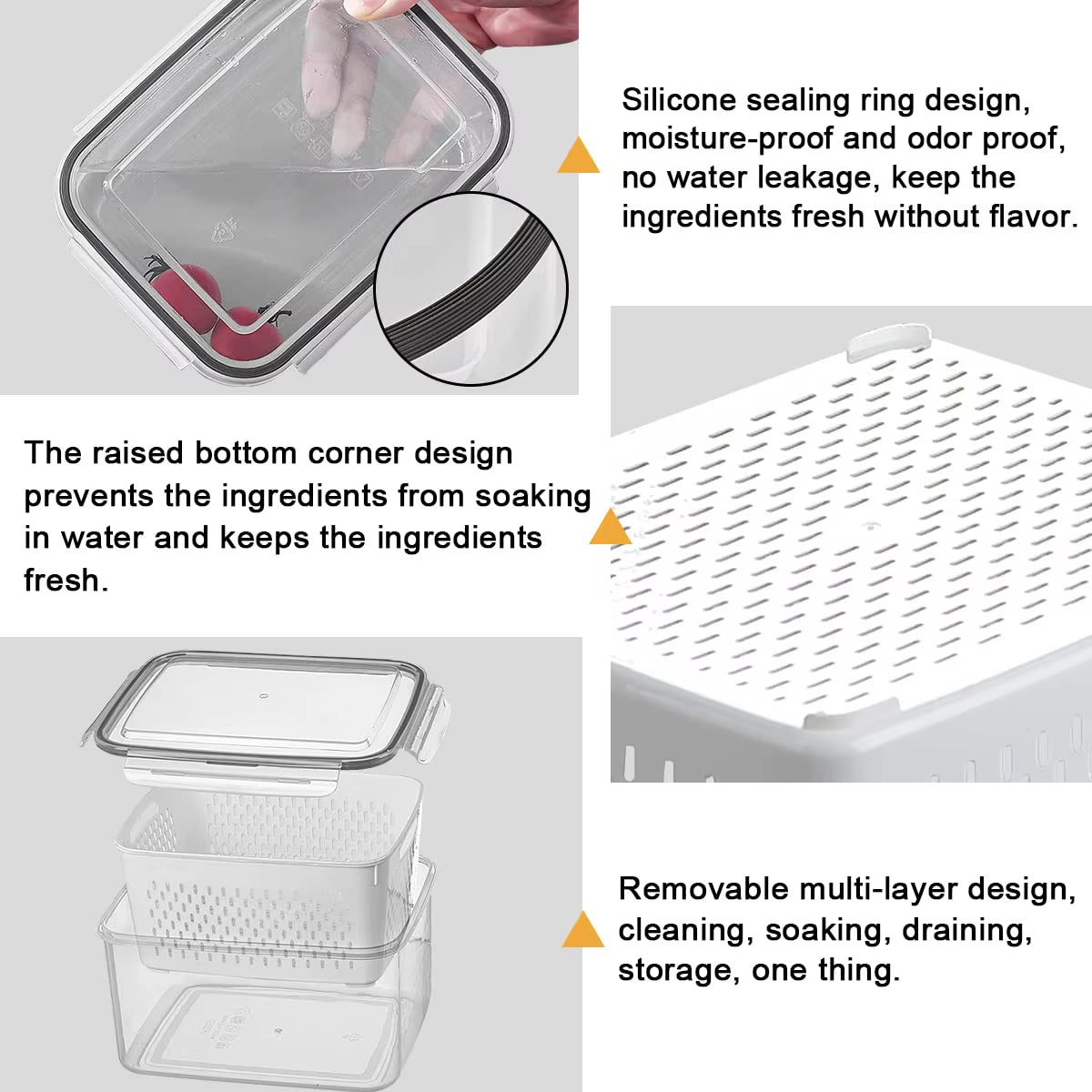 3-Pack Fridge Storage Containers – Keep Your Produce Crisp, Clean, and Organized