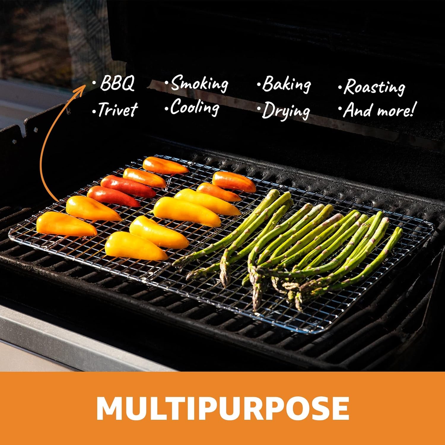 18/8 Stainless Steel Cooling Rack, Heavy Duty Baking Rack for Oven Cooking, Fits Jelly Roll Pan, Wire Rack for Cooking, Bacon, Cookie Cooling Rack, 10" X 14.7"