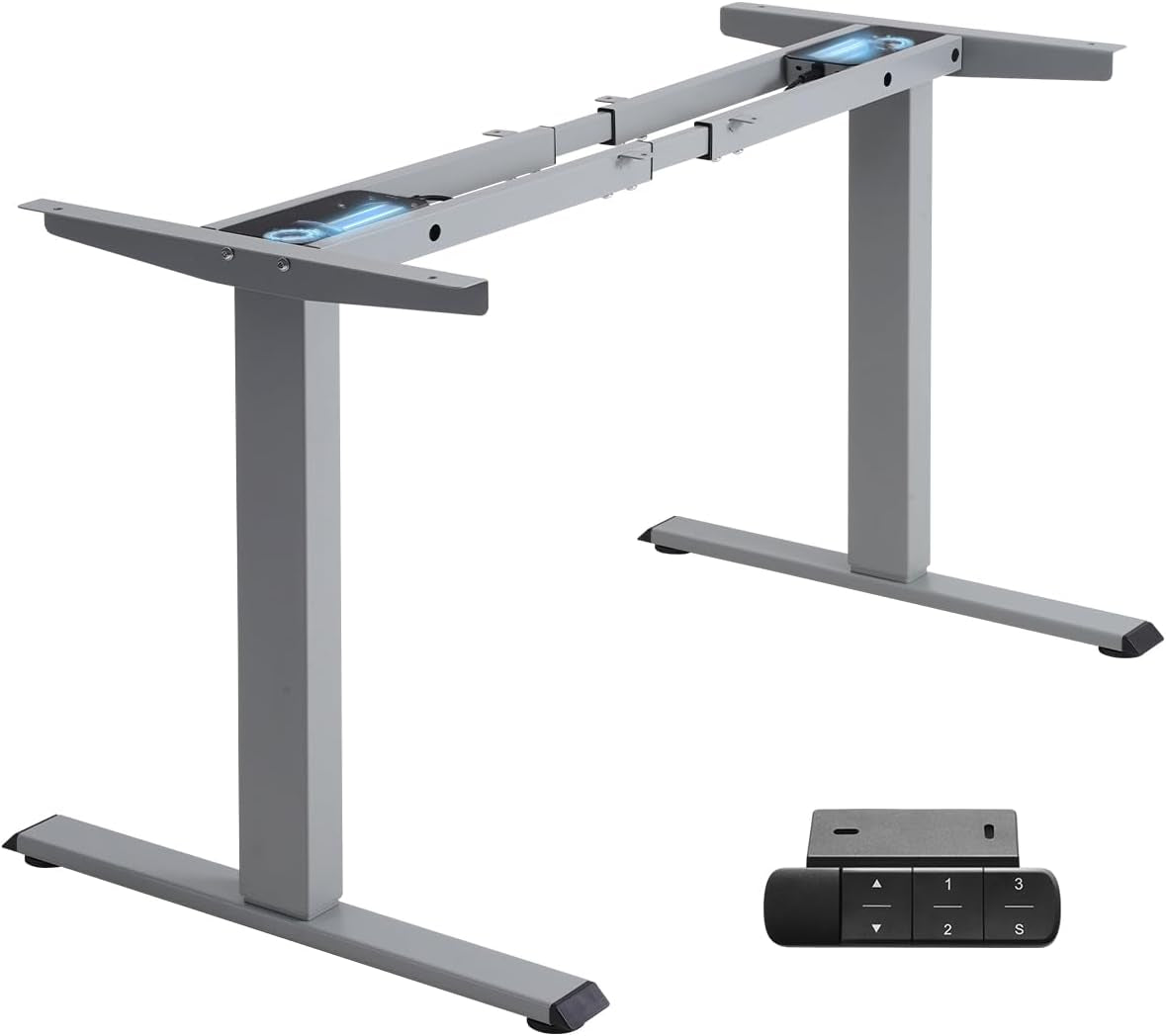 Dual Motor Electric Adjustable Standing Computer Desk for Home and Office (Grey)